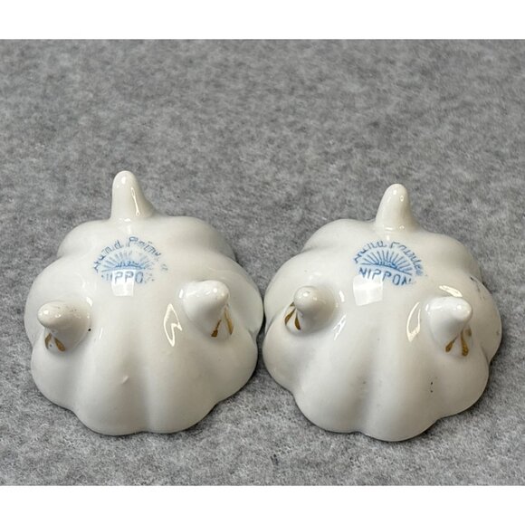 Hand-Painted Nippon Footed Salt Dips Floral Design 1950s - Picture 4 of 6